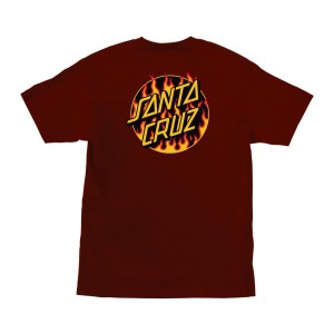 Camiseta Santa Cruz Thrasher Flame Dot Burgundy