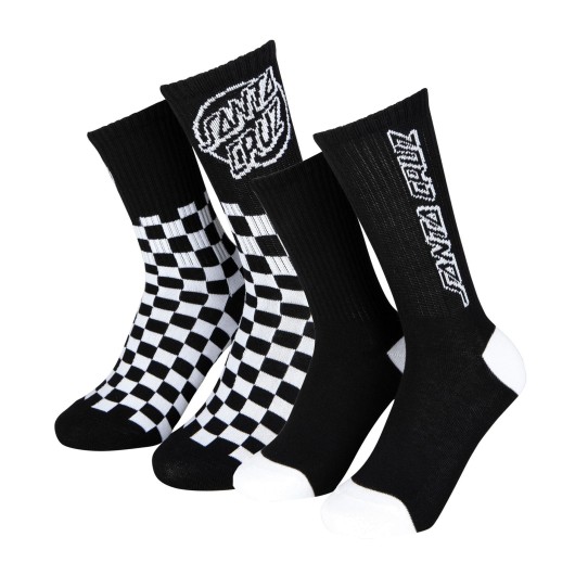 Pack 2 Calcetines Santa Cruz Oval Check Dot Black White Niño