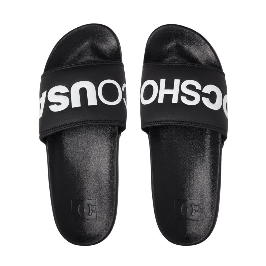 Sandalias DC Shoes Slide Sliders Black White