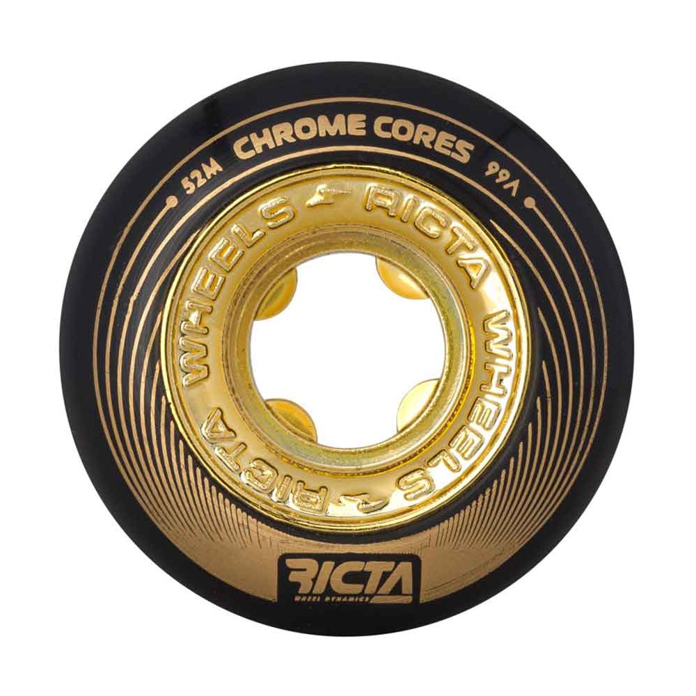 Ruedas Skate Ricta Chrome Core Black Gold 99A 53mm Pack 4