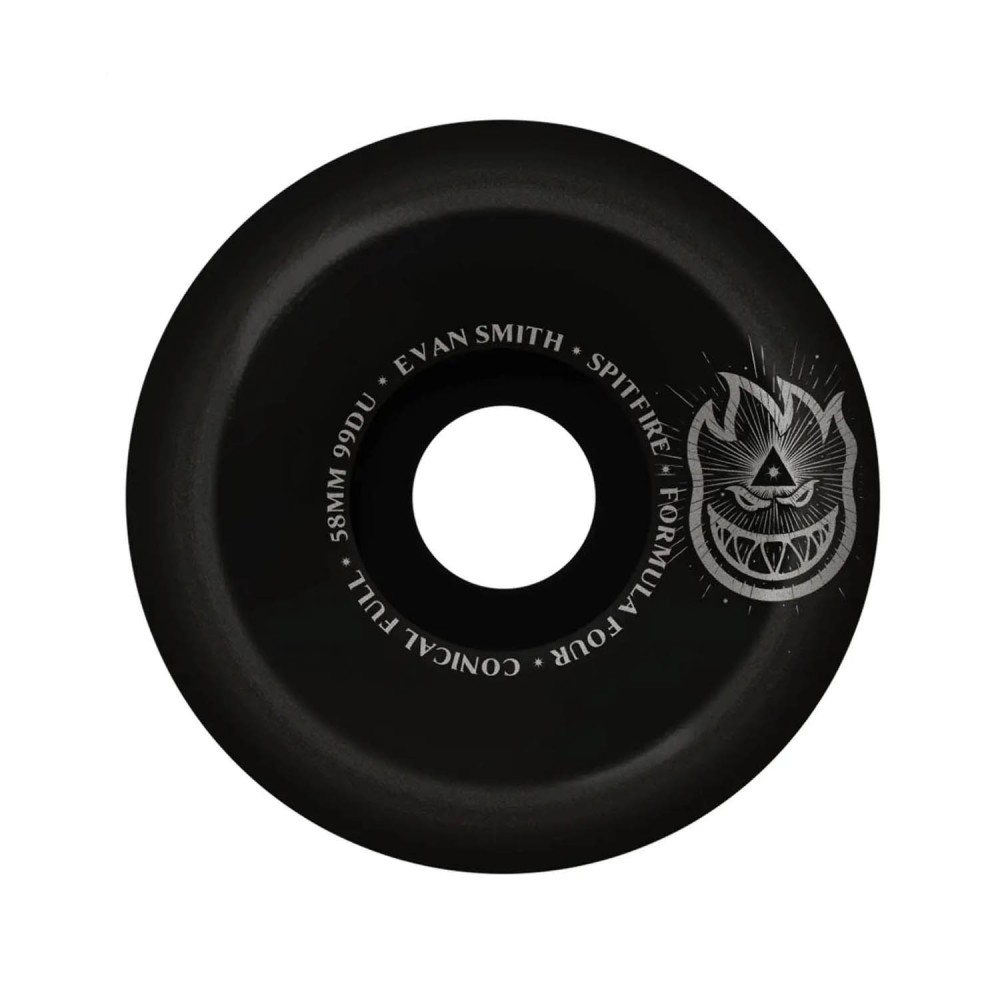 Ruedas Skate Spitfire F4 99DU Evan Conical Full Black 58mm Pack 4