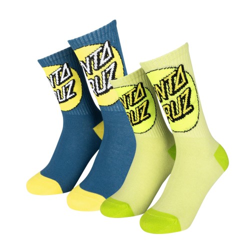 Pack 2 Calcetines Santa Cruz Other Dot Navy Lime Niño