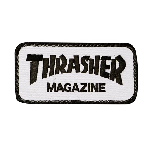 Parche Thrasher Skatemag Logo White