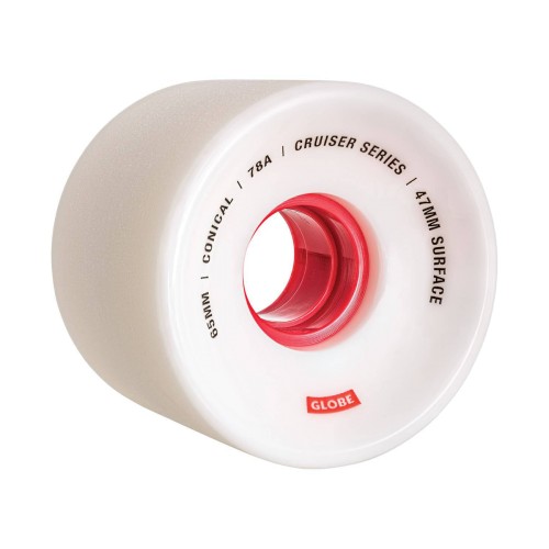 Ruedas Cruiser Globe Conical White Red 78A 65mm Pack 4