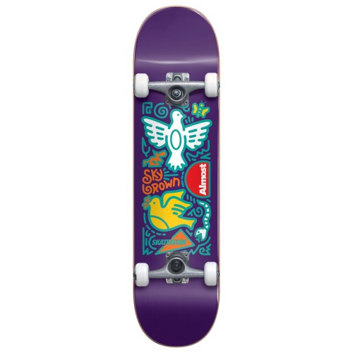 Tabla Skate Completa Almost Skateistan Sky Doodle FP Purple 7.875