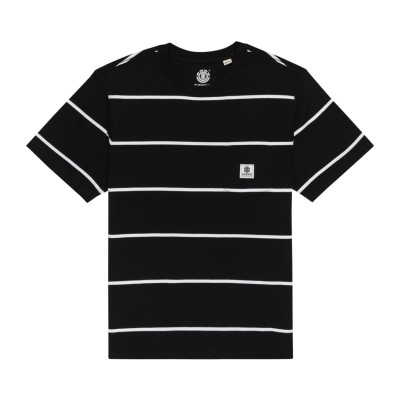 Camiseta Element Basic Pocket Label Black White Stripes