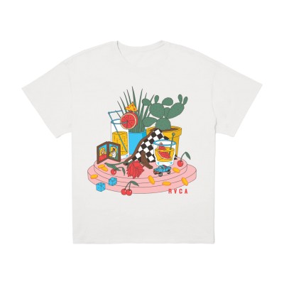 Camiseta RVCA Luke Still Life Baggie White